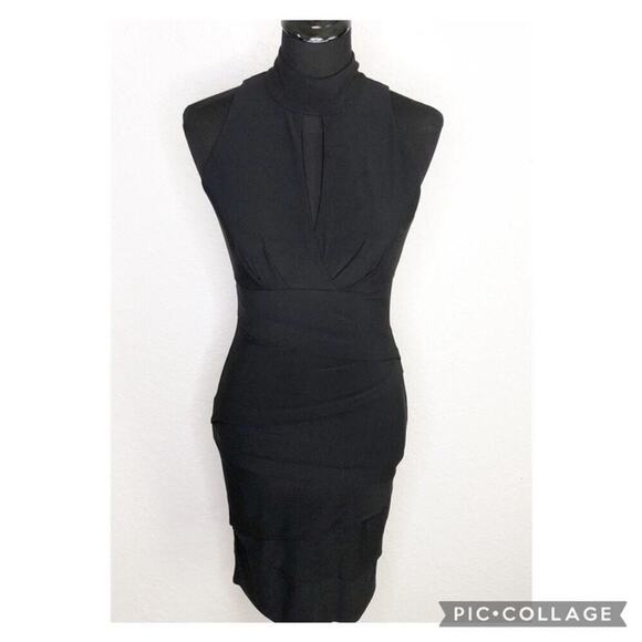 WHBM black layered halter choker sleeveless dress size 2 - Picture 1 of 15